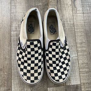 Checkered slip on vans!